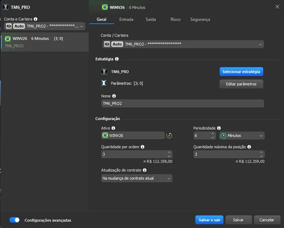 Configuração da TM6 PRO na Profit Pro: 6 minutos e 3 contratos.